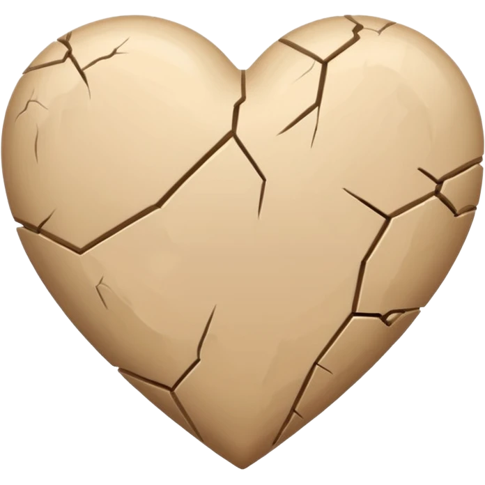 Beige heart with small crack emoji