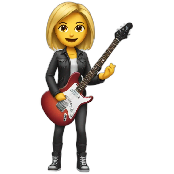 a female guitar player emoji
