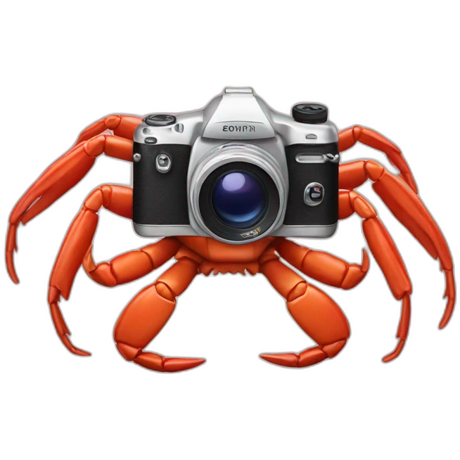 camera on crab legs emoji