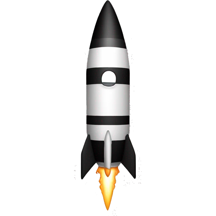 create a rocket emoji rocket black use only blac and white emoji