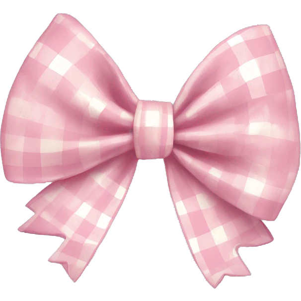 pastel pink plaid bow emoji