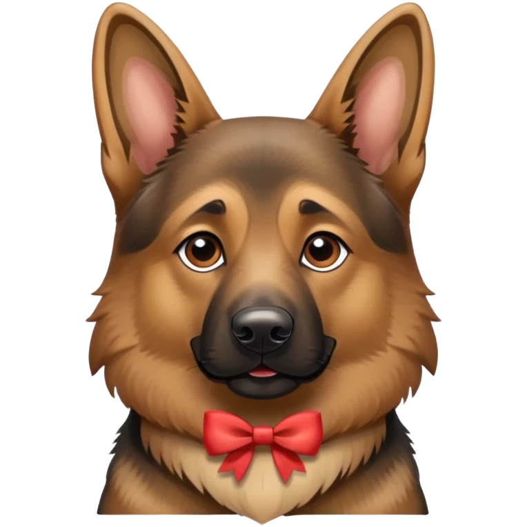 German sheperd wearing a bow emoji