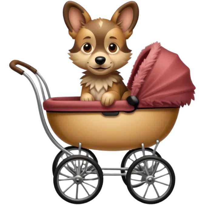 wild dog in a pram emoji