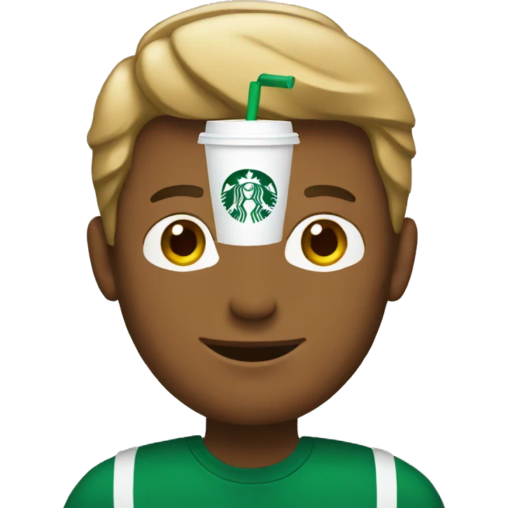 Male with Starbucks cup emoji