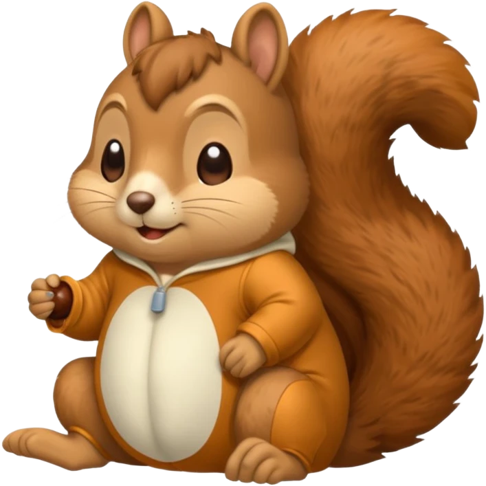 squirrel in acorn pajama suit snoring emoji