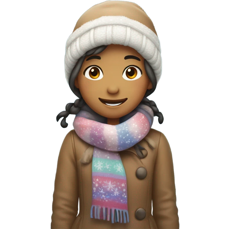 Girl covered in snow emoji