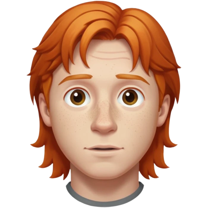 Ron Weasley with ginger hair and freckles emoji