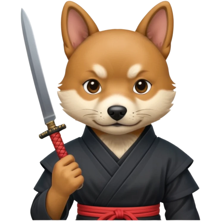 dog japan ancient ninja with small knife emoji