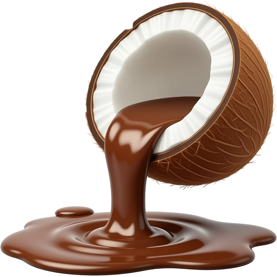 coconut chocolate is flowing emoji