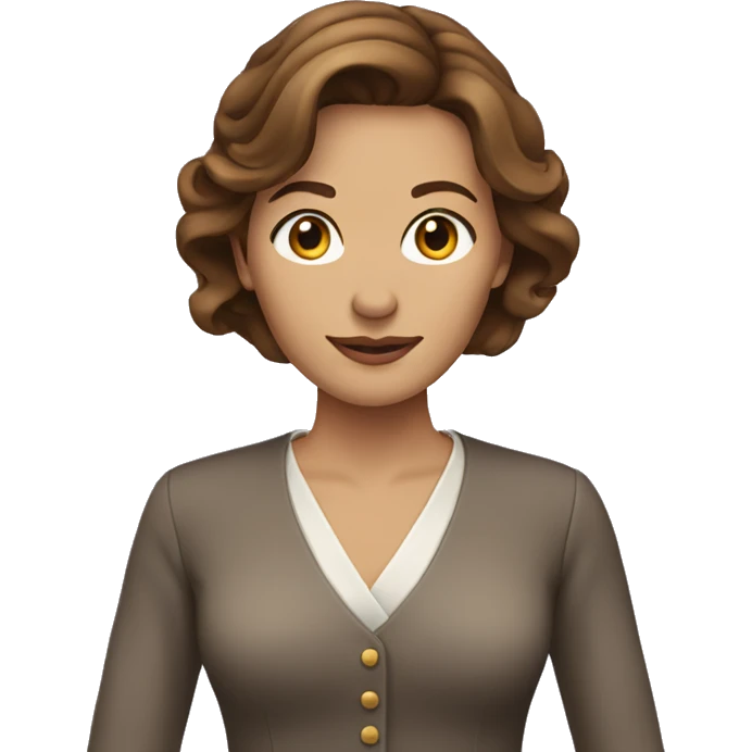 Brown hair woman who wearing elegant clothes emoji