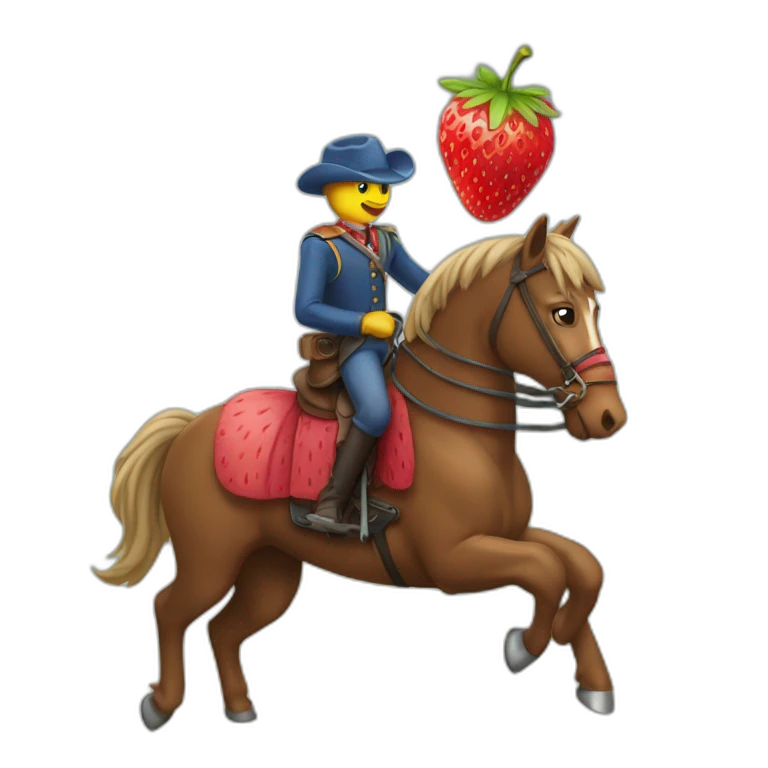 Une fraise sur un cheval emoji