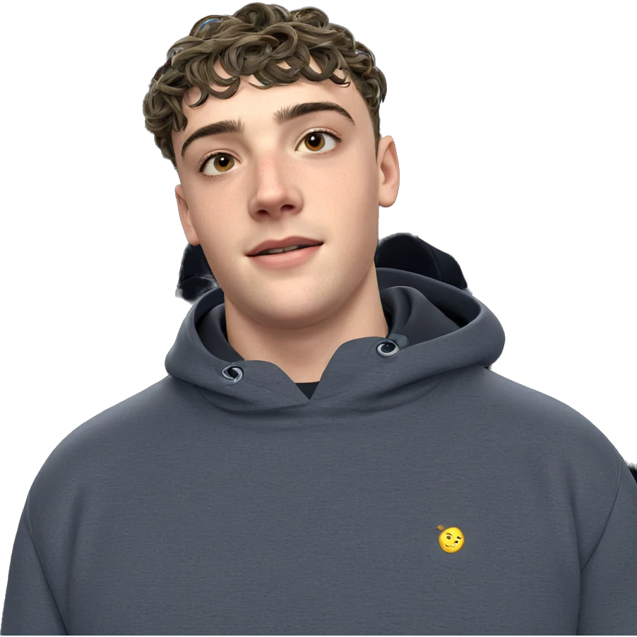 boy in hoodie under sky emoji