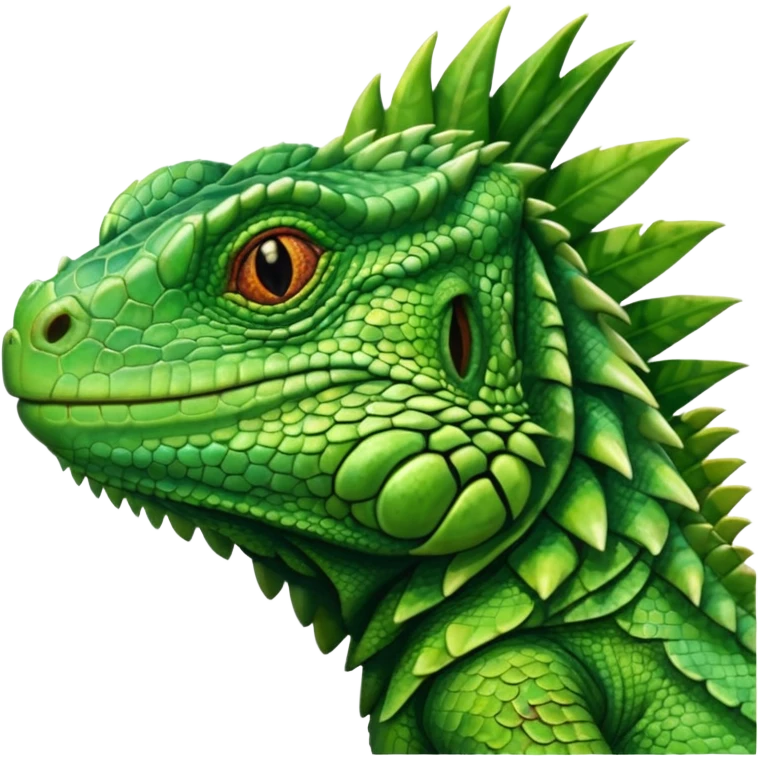 
simple, plain, iguana, front face view emoji