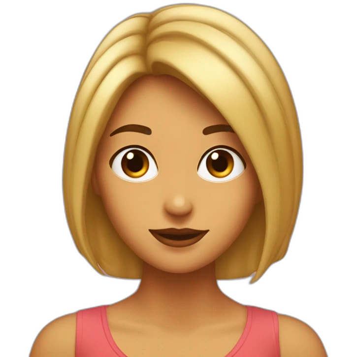 chica de pelo castaño y ojos hazel emoji