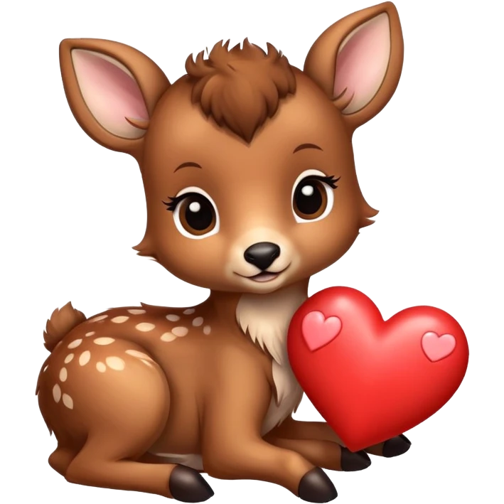 Baby deer with a heart emoji
