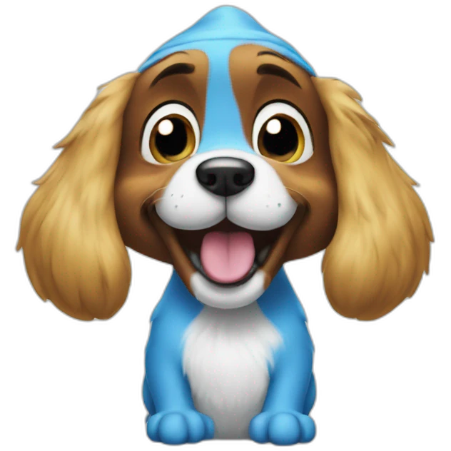 Smurf dog emoji