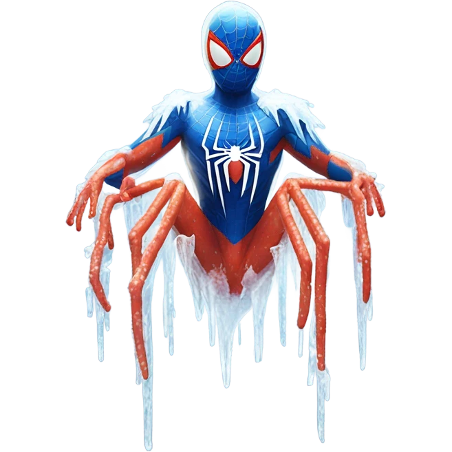 Spider-Man with icicles all over him emoji