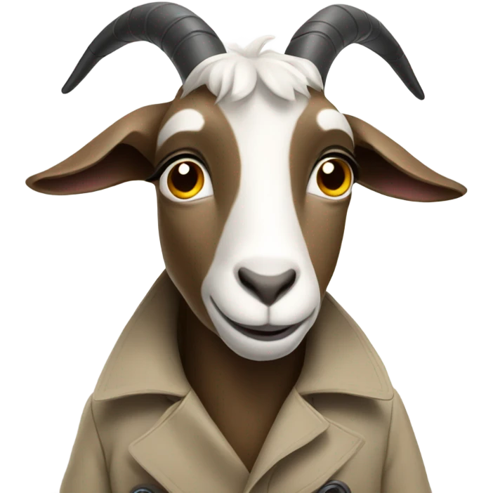 Goat wearing a trench coat  emoji