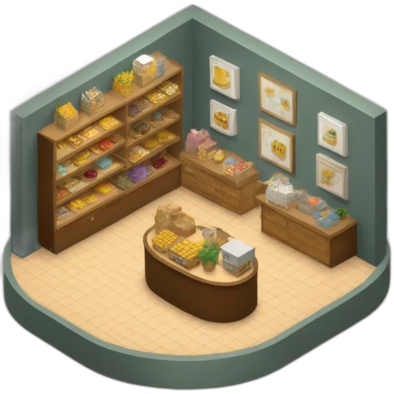 shop interior isometric emoji