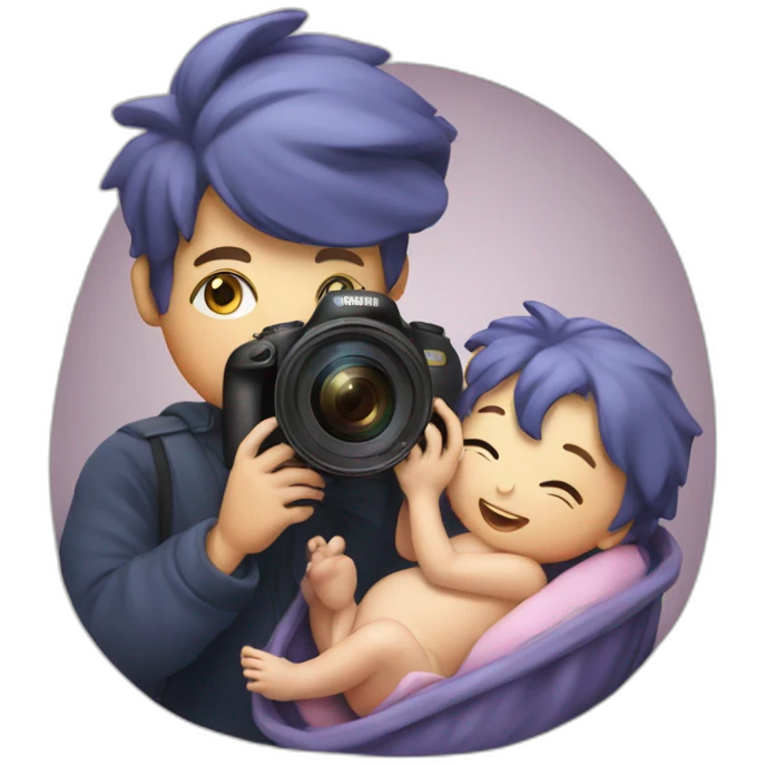 photographer photographing a newborn emoji