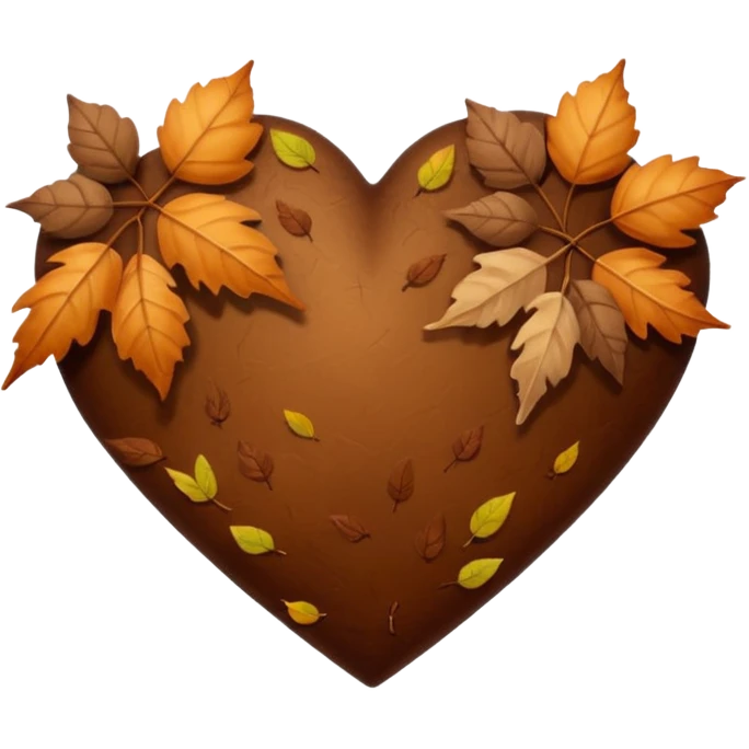 Brown autumn heart  emoji