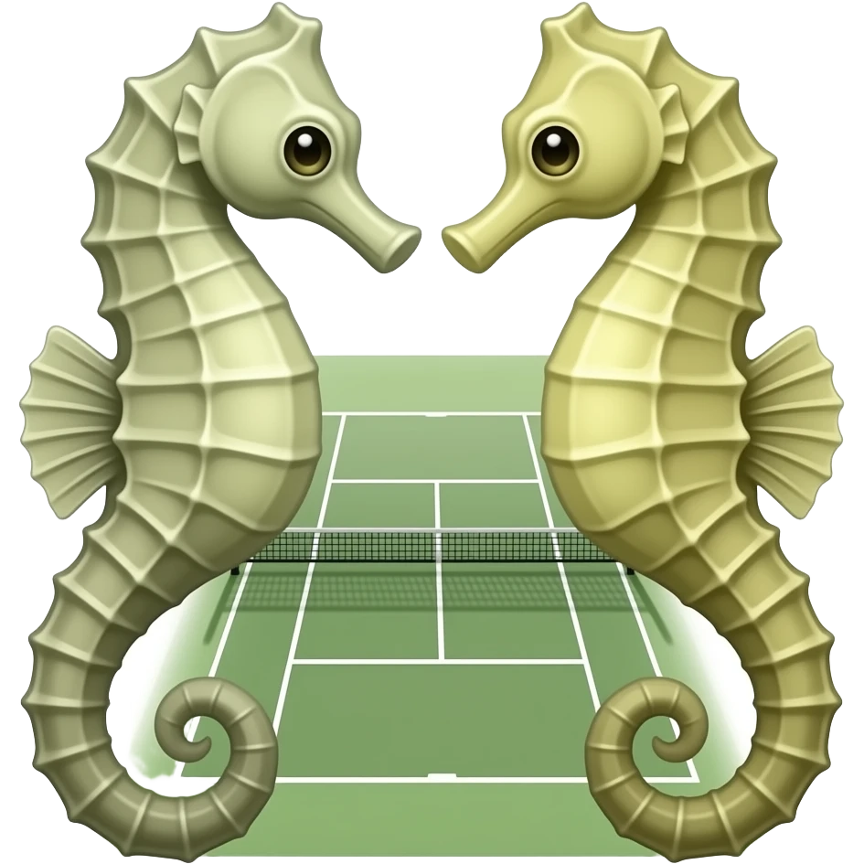 Seahorses on tennis court emoji