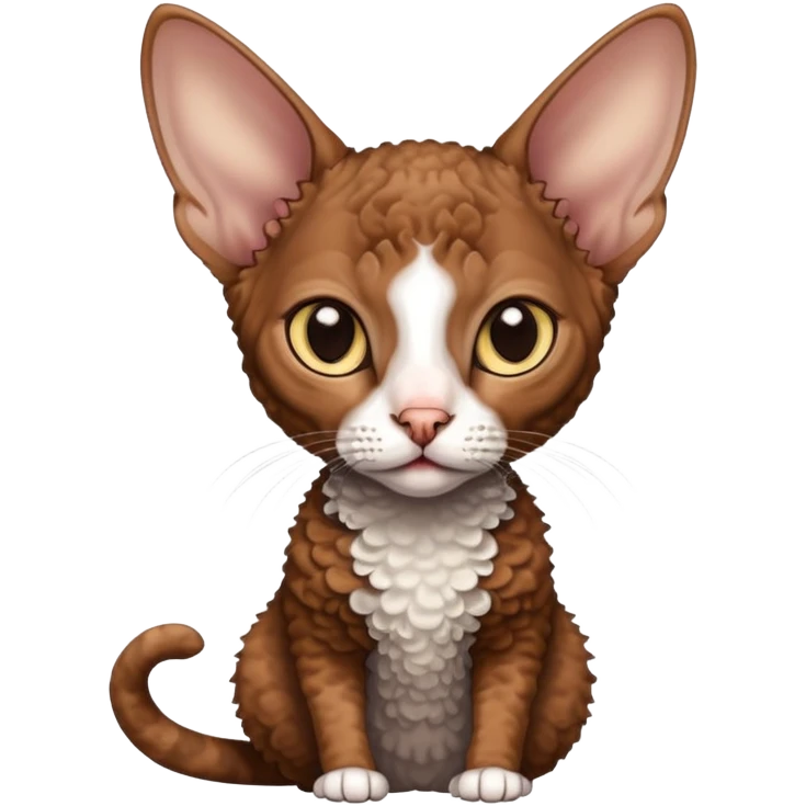 brown colored cornish rex cat emoji