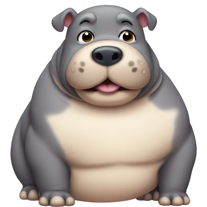 chubby dog hippo with a belly emoji