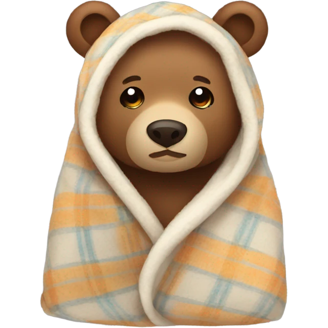 bear cozy in blanket emoji