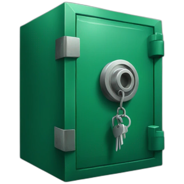 open safe in the middle of the emerald emoji
