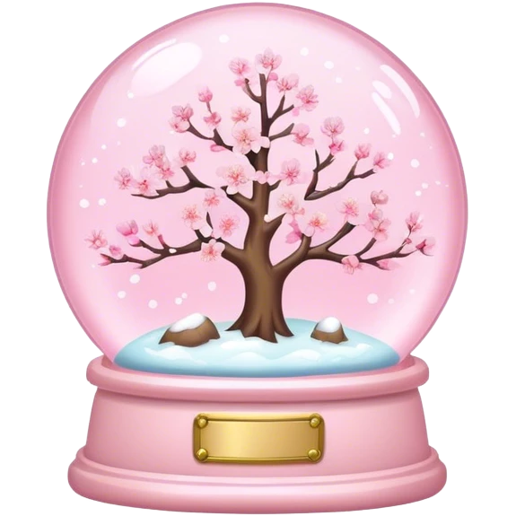 Pastel pink snow globe，Cherry blossom，flash emoji
