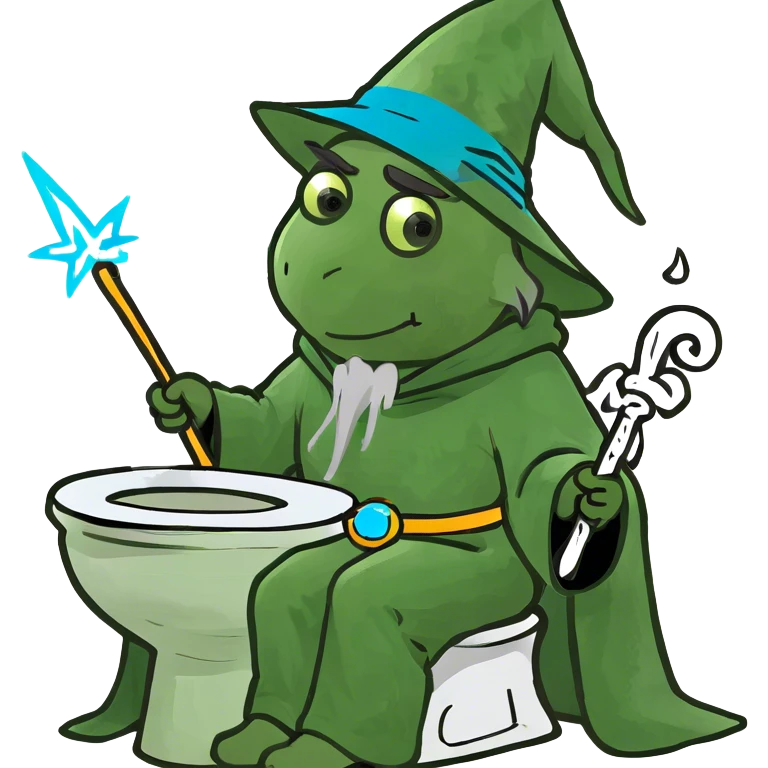 A wizard pooping emoji