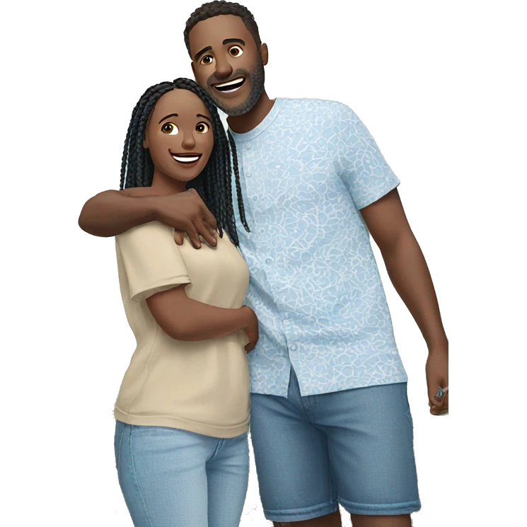 loving couple under blue sky emoji