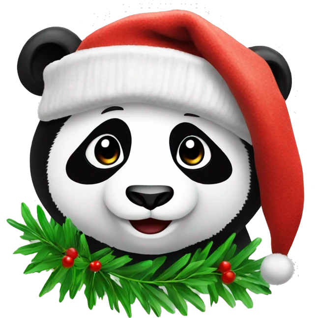 Panda met kerstmuts emoji