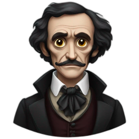 edgar allan poe as a monkey emoji