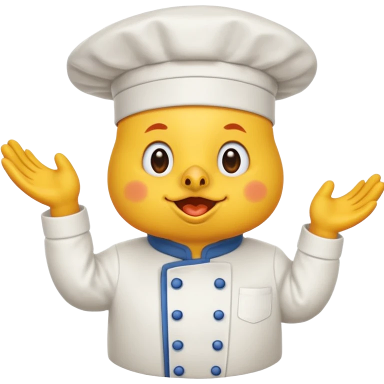 Una gallina con ropa de chef haciendo una cara de decepcion emoji