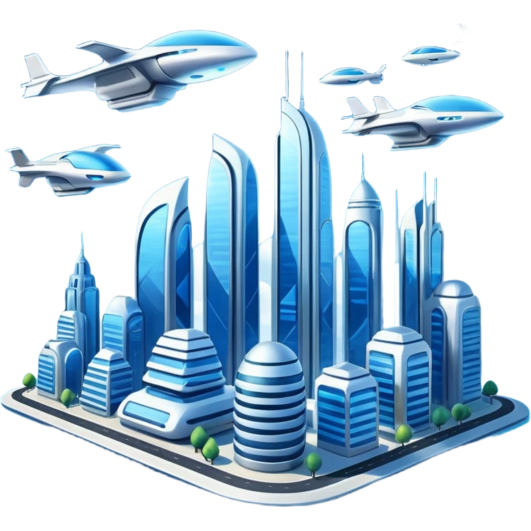 city in the future in the sky emoji