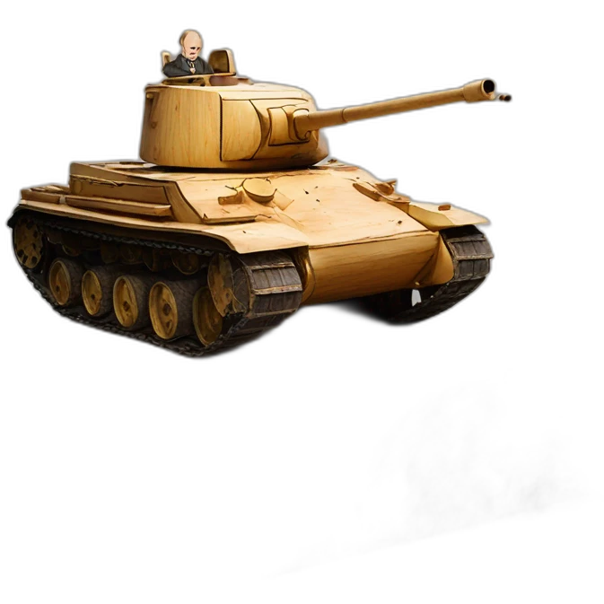 vladimir putin burned wooden t34 tank big wheelchair emoji