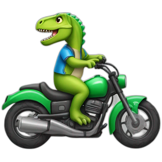 dinosaure sur une moto emoji