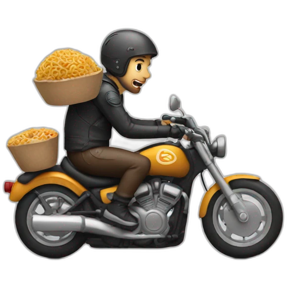 eating a motorcycle emoji