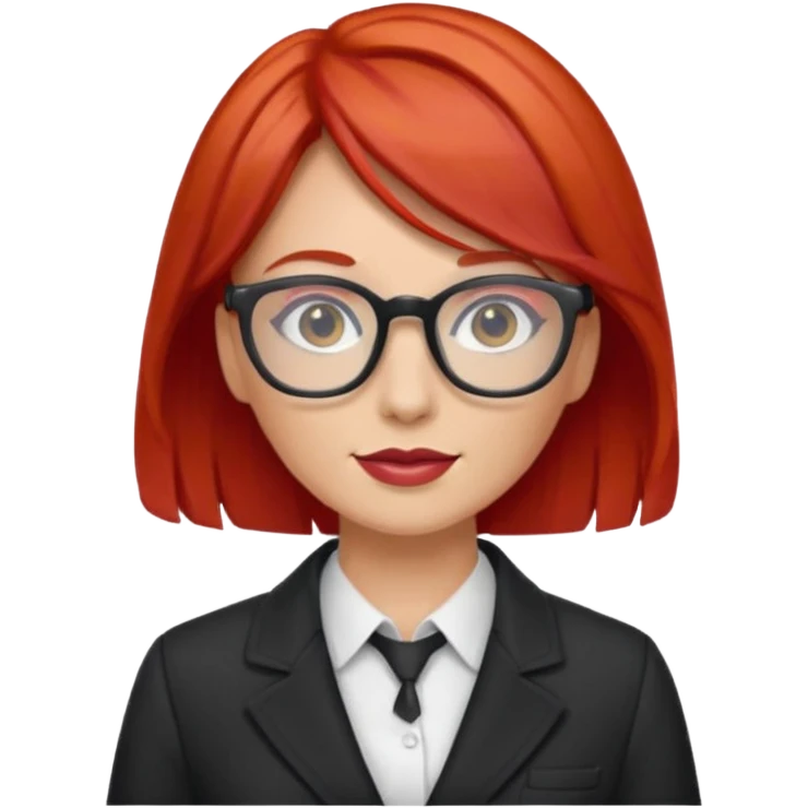 tailor woman with red hair and glasses emoji