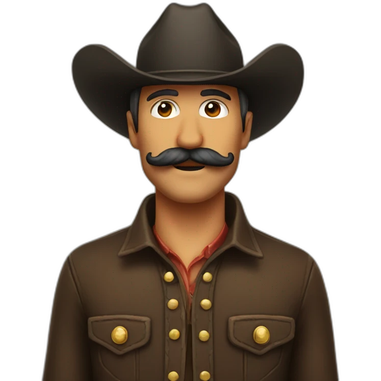 Moustache Cowboy emoji
