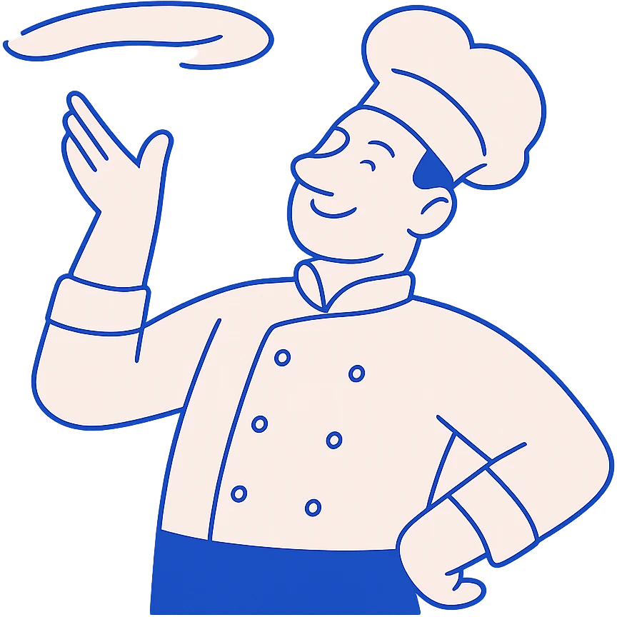 smiling Italian chef spinning pizza dough emoji