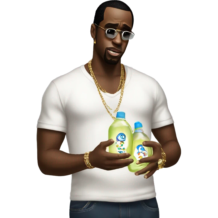 P Diddy holding baby oil emoji