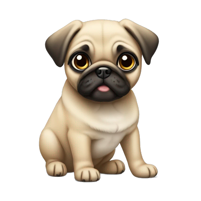 Fawn pug puppy standing emoji