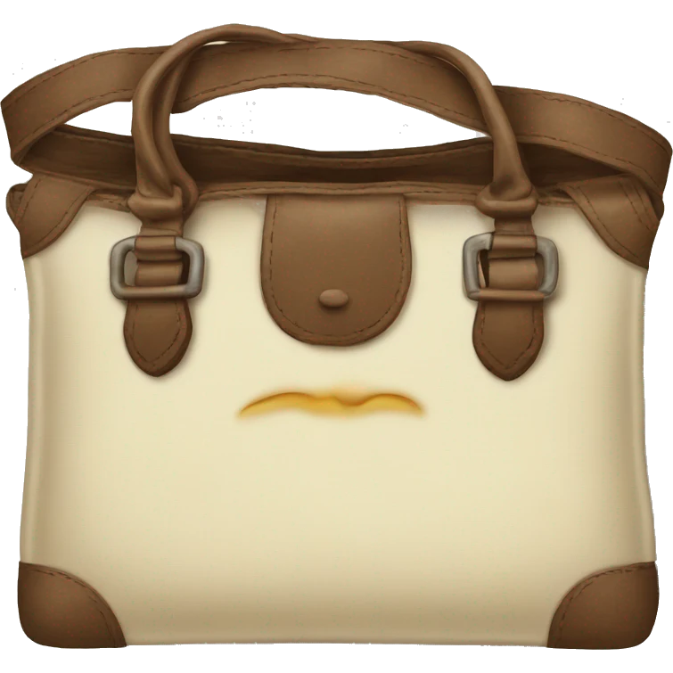 vintage bag with book white emoji