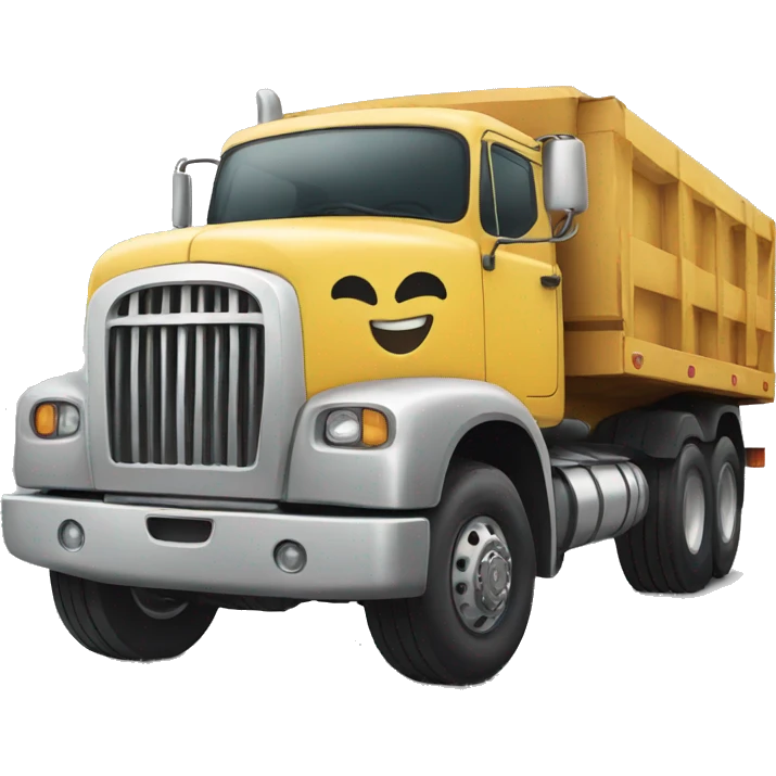 truck with happy face emoji