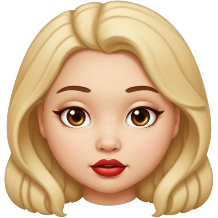 a girl face with kinky, horny, seductive expressions. the face will be round and chubby emoji