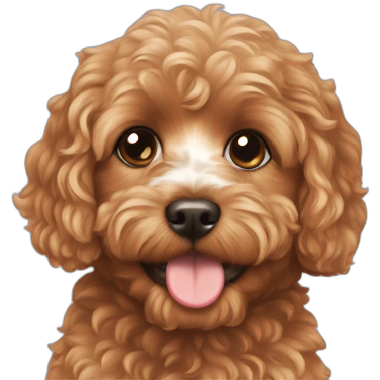 Cavapoo with a puppy cut emoji