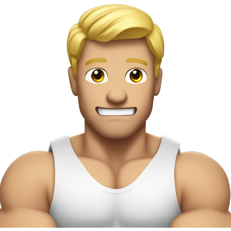 white man flexing muscles emoji